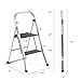 Delxo Lightweight Aluminum 2 Step Ladder Step Stool Single-Hand Carry Ladder with Handgrip Anti-Slip Sturdy and Wide Pedal Multi-Use for Household and Office Portable Step Stool 300lbs