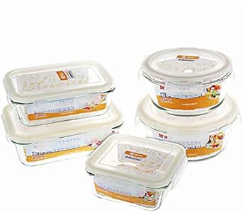 Paquete de 5 recipientes pequeños de vidrio de borosilicato para