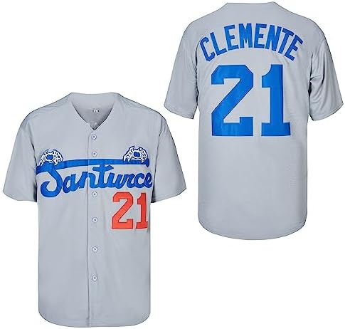 Amazon.com: Men's #21 Roberto Clemente Baseball Jersey Puerto Rico