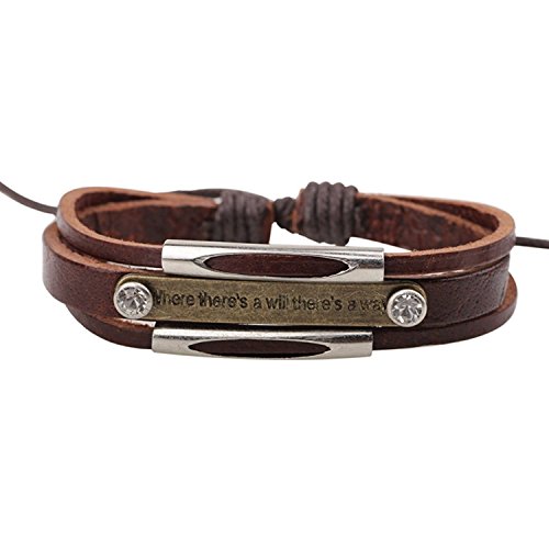 Vintage leather bracelet handmade multilayer cuff bangl…