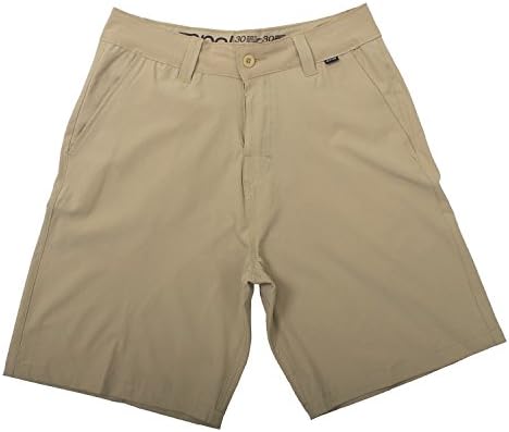 Zonal Mens Hybrid 4 Way Stretch Hybrid Reg &amp; Swim Shorts (40,Khaki)
