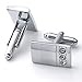 Zysta 6-8pcs Stainless Steel Grid Shell Men's Classic Shirts Cufflinks Groom Wedding Business Shirt, Silver,Gold, 4 Pair Set