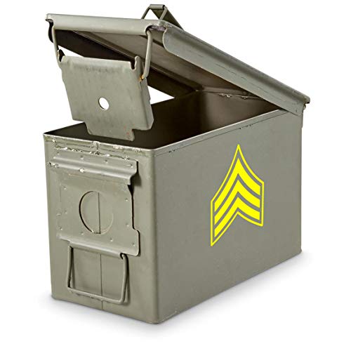 ViaVInyl US Army Enlisted Rank Insignia Decal Sticker. All Ranks Available with Multiple Color Options! Made in The USA by a Military Veteran! (Yellow, E-5 SGT)