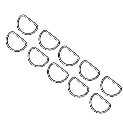 10Pcs 15mm Metal D Rings for Bag Buckle Straps Belt Backpack DIY Accessories, Durable Pewter Finish Hardware for Bags Belts and Outdoor Gear Versatile Metal Rings