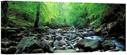 Easy Art Prints Panoramic Images's 'Stream Flowing Through Rocks, Aberfeldy, Perthshire, Scotland' Premium Canvas Art - 40" x 15"
