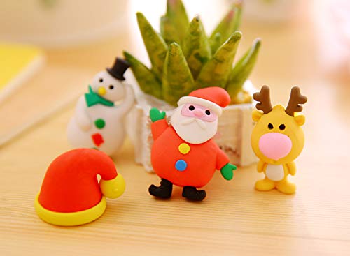 OHill Christmas Erasers 30 Pack 3D Christmas Puzzle Erasers Christmas Novelty Erasers for Kids Christmas Party Favors Supplies