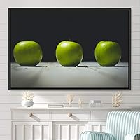 Framed Canvas Wall Art Fruity Citrus Colorful Farmhouse/Country Fruit Group Modern Art Multicolor Photography - 16x24 inches