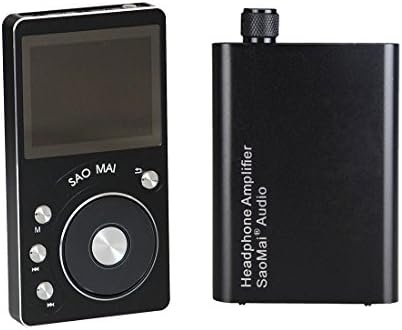SAOMAI High Resolution DAC Lossless MP3 Player + Portable HA2 Headphone Amplifier,HIFI Music Player,Maximum support 128GB Support DSD,APE,FLAC,ALAC,WAV,WAV,ACC,OGG, MP3(SM4 Player +HA2 Headphone Amp)