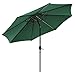 UHINOOS 9FT Patio Umbrella, Outdoor Umbrella with Crank and 8 Ribs, Polyester Aluminum Alloy Pole Tilt Button Outside Table Umbrella, Fade Resistant Water Proof Patio Table Umbrella (Green)
