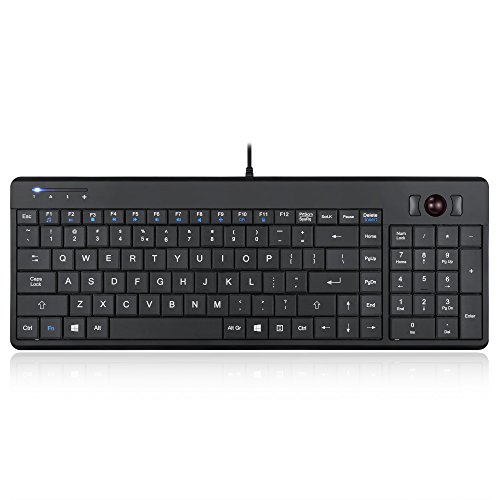 Perixx PERIBOARD-520 Compact Keyboard with Trackball - 398x145x32 mm - US English Layout (11490)