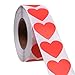 BCP 1-3/16 inches Red Color Heart Shape Paper Adhesive Labels/Stickers-1000pcs per roll