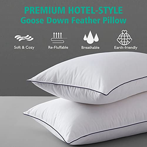 APSMILE Goose Feather Down Pillows Single Pack Soft Bed Pillows for