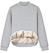 Jenkoon Womens Warm Soft Mockneck Sherpa Fleece Lined Sweatshirt Casual Pullover Tops