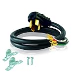 Eastman 61259 4-Prong Electric Dryer Cord, 30 Amps, 10 Ft Length, Black