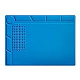 Kaisi S-130 Insulation Silicone Soldering Mat Repair Mat, Heat Resistant Silicone Work Mat 932&deg;F with Scale Ruler and Screw Position for Soldering, Cellphone Electronics Repair, Size: 13.8 x 9.8 inch