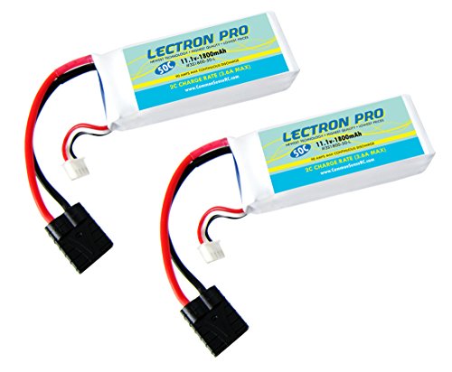 2-Pack of Lectron Pro 11.1 volt - 1800mAh 50C for Traxxas 1/16 Scale E-Revo and Slash