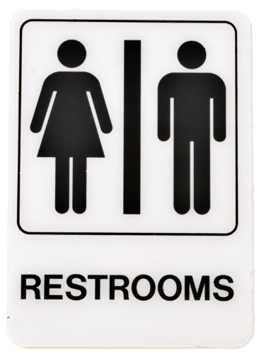Hy-Ko D-23 RESTROOMS Info Graphic Plastic Sign, 5
