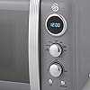 Swan Retro Digital Microwave Grey, 20 L, 800 W, 6 Power Levels Including Defrost Setting, SM22030GRN