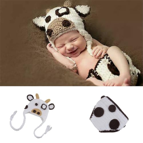 Newborn Crochet Photography Prop Outfit Cow