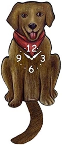 Chocolate Labrador Dog Wagging Pendulum Clock