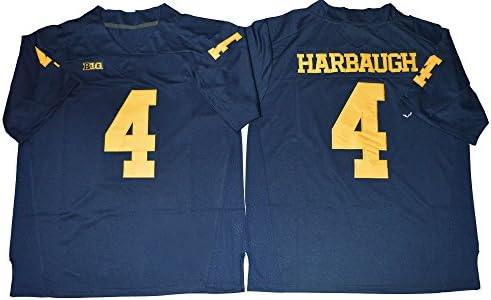 Mens Michigan Wolverines Jim Harbaugh Navy Blue College Football Jersey XL