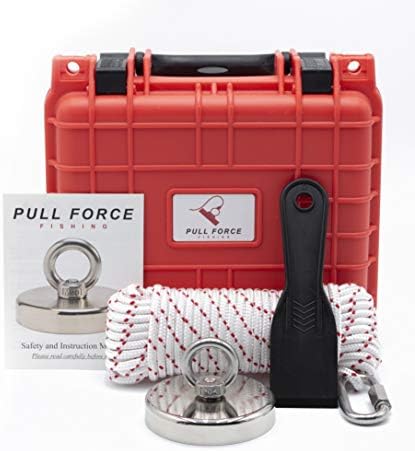 Magnet Fishing Kit with 1000 Pounds Neodymium Magnet.Super Strong N52 Fishing Magnet with Gloves,Rope,Scraper and Case