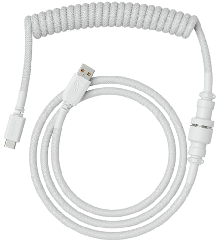 GLORIOUS Premium Coiled Keyboard Cable (Ghost White)