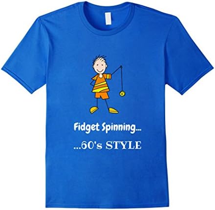 Men's Fidget Spinning..60's Style, Fidget Spinner T Shirt 3XL Royal Blue
