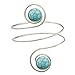 Q&Q Fashion Silver Plated Egypt Cleopatra Turkey Double Blue Stone Swirl Spiral Dancer Upper Arm Cuff Armlet Armband Bangle Dia. 6.8cm(2.67