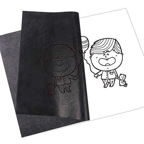 150 Sheets Carbon Paper Black Carbon Transfer and Carbon Graphite Paper (8.5 x 11.5 inch) Tracing Paper for Wood, Paper, Canvas and Other Art Surfaces (Black and White)