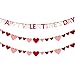 Auihiay Felt Heart Garland Banner and Happy Valentine's Day Banner - No DIY Valentines Decorations for Anniversary, Birthday Party