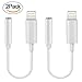 Lightning Adapter[2-Pack],Lightning Connector to 3.5mm Headphone Earphone Extender Jack Adapter Convenient and Suitable for iPhone 6/6s/7/7 Plus- White