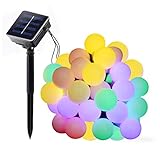Binval Solar Globe String Lights for Outdoor Patio Lawn Landscape Garden Home Wedding Holiday and Christmas decorations[50LED-Multi Color]