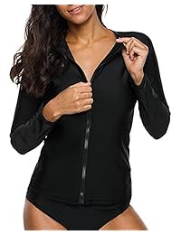 Traje de baño para dama de manga larga con cremallera frontal, UPF 50+