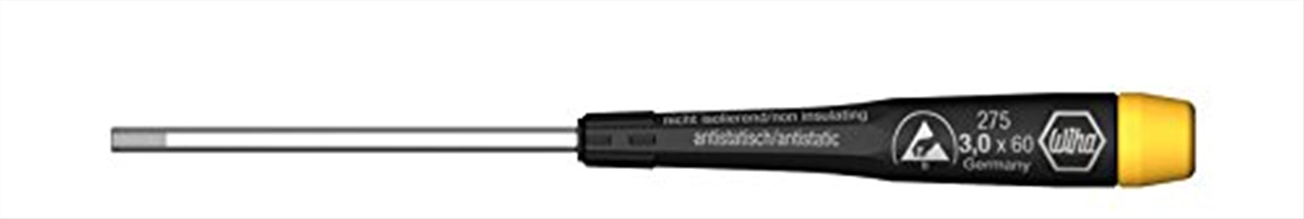 Wiha Screwdriver, Precision ESD, Hexagon for Electronic Components, Slim Handle, and Turning Cap for Sensitive Work, Model Making, Precision Mechanics., 27509