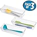 mDesign Compact Plastic Kitchen Cabinet Drawer Organizer Tray - Storage Bin for Cutlery, Serving Spoons, Cooking Utensils, Gadgets - BPA Free, Food Safe - 3