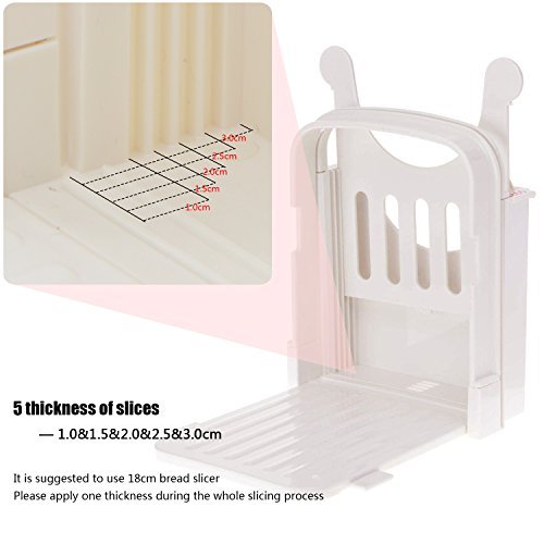 Bread Slicer, Adjustable Bread/Roast/Loaf Slicer Cutter, Sandwich Maker Slicing Machine Folding and Adjustable Handed Bread Slicer with 5 Slice Thicknesses  (White 2) - Thumbnail 5