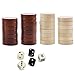 ASNEY Wooden Backgammon Pieces, Solid Wood Checker Pieces Set Board Game Table Chips and 5 Dices, Includes Storage Bag (1.34
