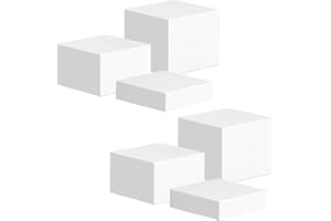 KisSealed 6-Pack Buffet Risers,Acrylic Display Stand for Display Dessert Figures Collectible Show,White Cube Display Nesting Riser with Hollow Bottoms for Weddings,Parties,Buffet,6"x7"x8"