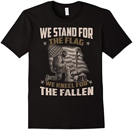Men's Veteran Gift, We Stand For The Flag, We Kneel For The Fallen 3XL Black