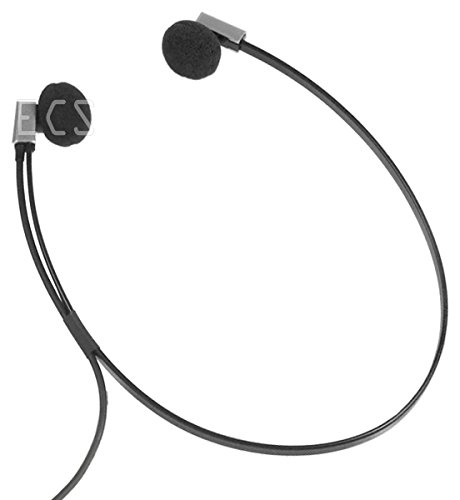 ECS Deluxe FlexFone FLX-10 3.5mm Mono/Stereo Under Chin Transcription Headset with 5 Pairs of Antimicrobial sponges