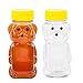 PLASTIC 8 OZ BEAR SQUEEZE HONEY BOTTLE EMPTY WITH YELLOW FLIP-TOP CAPS CASE OF 6 (6)