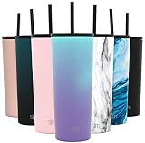 Simple Modern 24oz Classic Tumbler with Straw Lid & Flip Lid - Travel Mug Gift Vacuum Insulated Coffee Beer Pint Cup - 18/8 Stainless Steel Water Bottle Ombre: Tropical Seas