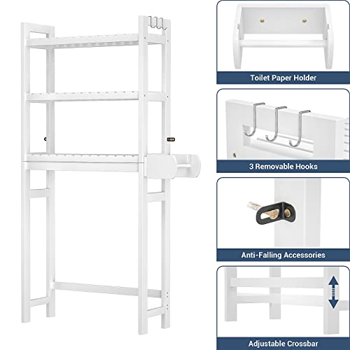 Homykic OverTheToilet Storage with Toilet Paper Holder, 3Tier Bamboo