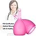 Comfortable Organic Menstrual Cups - Set of 2 Reusable Period Cups with FDA Certification, Medical Grade Silicone Moon Cup, Health Protection & Softness - Pink & Purple (Large)