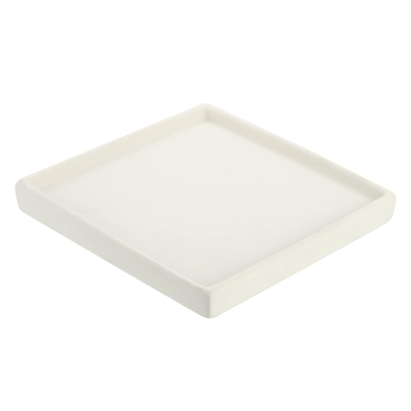 PATIKIL Plant Pot Saucers 6.7 Inch, Ceramic Square Flower Drip Tray for Indoor Outdoor, Beige