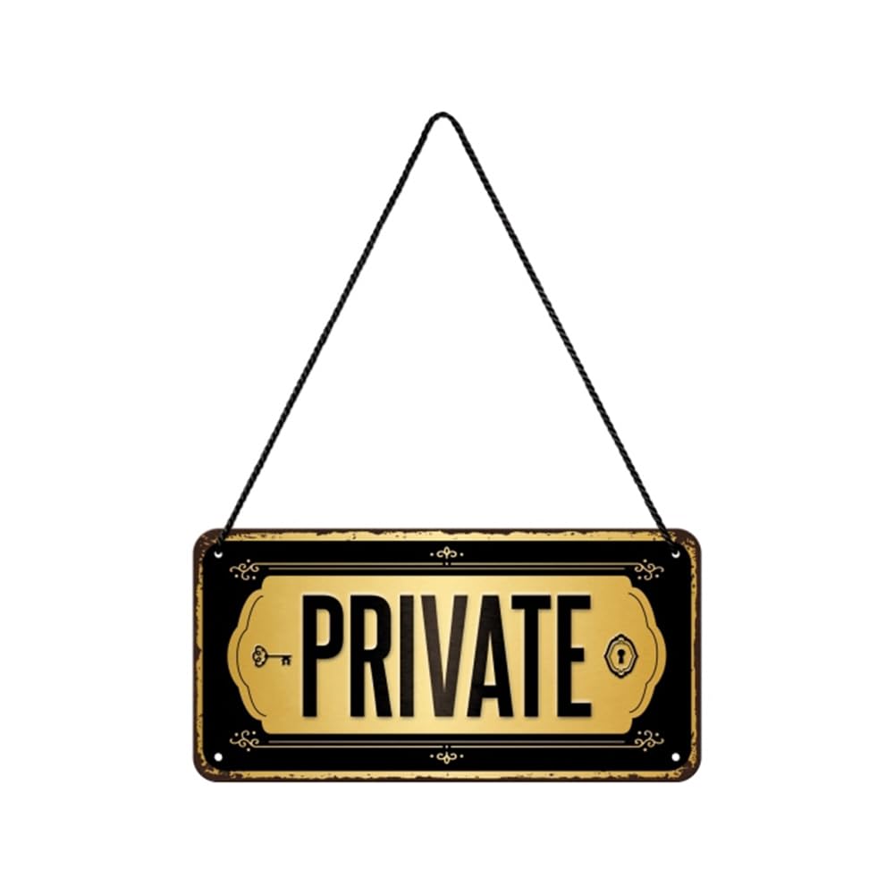 Nostalgic-Art Retro Hanging Sign Private – Gift Idea for fans of nostalgia, Metal Plaque, Vintage design for decoration, 10 x 20 cm