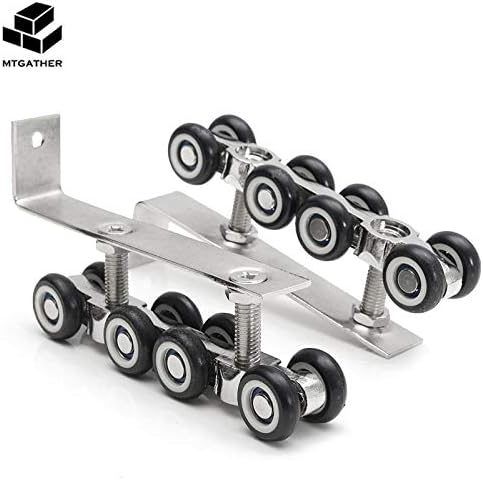 | Door Rollers | 1 Pair/Set Cold Rolled Steel Sliding Wooden Door Closet Hardware Kit 8 Wheels Hangers Roller Cold Rolled Steel | by SOMITI