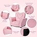 INFANS Children Sofa Pink, Kids PVC Leather Upholstered Couch with Bejeweled Backrest, Sturdy Wood Frame, Extra Thick Sponge, Multifunction Toddler Armrest Chair, Pink (23-Inch Single Sofa)