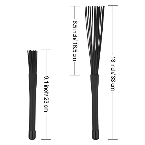 image for Pangda 1 Pair Drum Brushes Retractable Nylon Drum Brushes Cajon Brush 